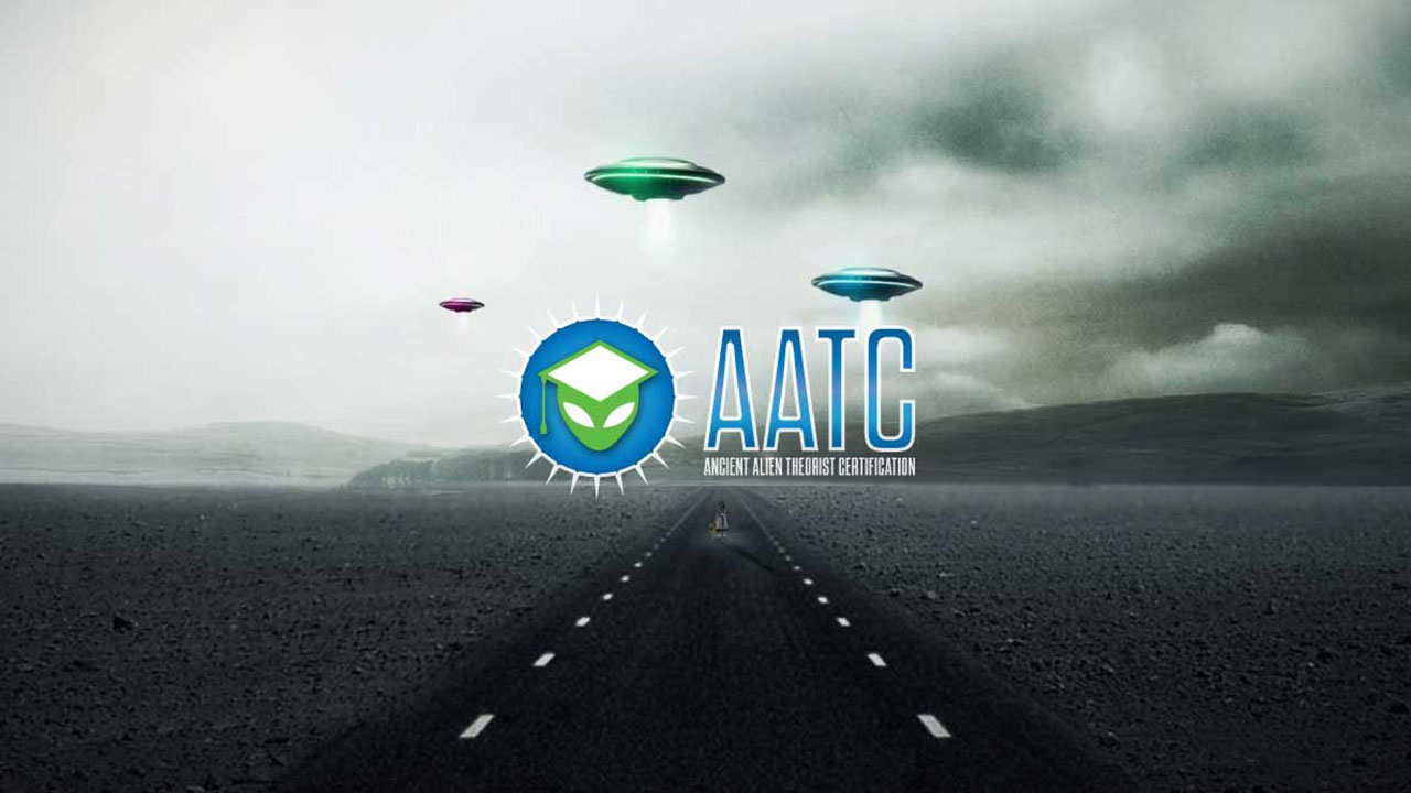 Ancient Alien Theorist Certification (AATC) website and branding by DigiGardin